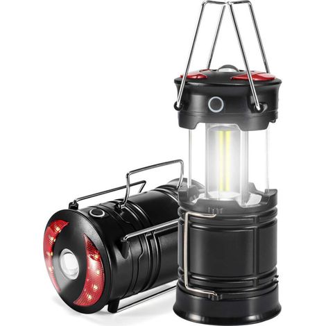Set mit 2 Campinglaternen, wiederaufladbare LED-Laternen, Sturmlampen mit Taschenlampe und Magnetfuß für Camping, Hurrikane, Wandern, Notfälle und Stromausfälle (1/4)