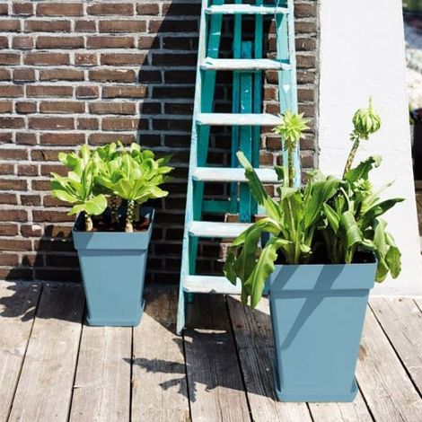 Lot de 2 Pots de fleurs Bleu moderne et design 19l 30 X 42 X 30 cm (1/4)