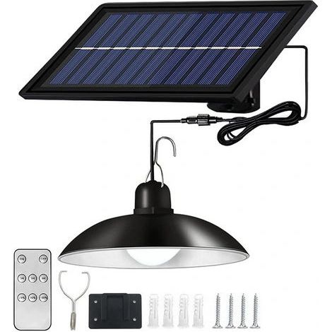 Lampadario a LED con pannello solare, lampadina per campeggio