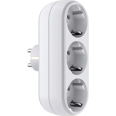 Multiprise Murale Sans Câble - 3500 W - 250 V 16 A - Prise Européenne Surface - Blanc (1/5)