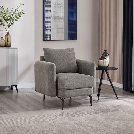 SOFIA MODERN SCANDI STYLE FABRIC LIVING ROOM CHAIR MOCHA (1/5)