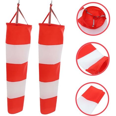 mangas de viento reflectantes para exteriores, Banderas resistentes para exteriores, Engrosadas e impermeables, Rojas y blancas, 150 cm