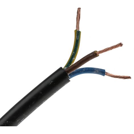 Câble d'alimentation RS PRO 3G1,25 mm², gaine PVC Noir, 100m ( Prix pour Bobine de 100 Mètres ) (1/2)