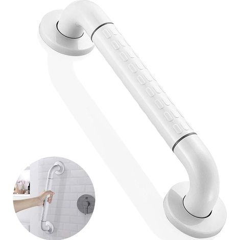 Barre d'appui pour baignoire, barre d'appui antidérapante pour douche, barre d'appui pour personnes handicapées, barre d'appui pour salle de bain en acier inoxydable, poignée antidérapante (blanc)-Mun (1/5)