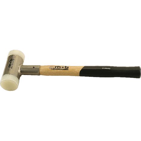 Maillet sans recul à embouts interchangeables – Manche bois Hickory – Tête massette acier carbone C45 – 34,5 x 10,5 cm