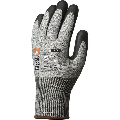 Lot de 5 paires de gants anti-coupure EUROCUT N560 - Noir Taille 9 (1/5)