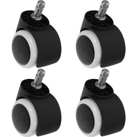 Roulettes pivotantes pour chaise de bureau, tige 10 mm, lot 4
