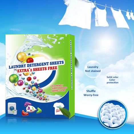 Tablettes concentrées Nano lessive portables, feuilles nettoyage profond linge, pastilles lavage puissantes