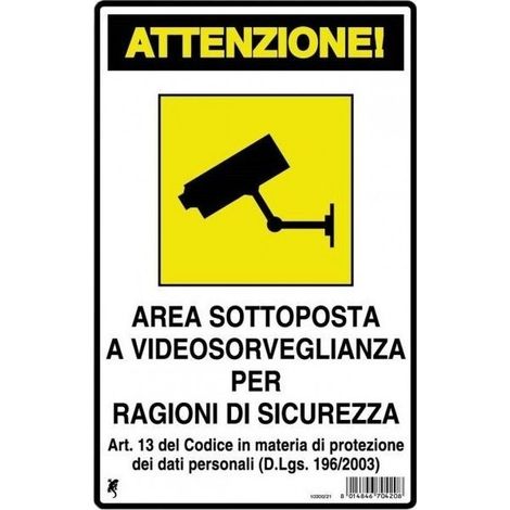 Videosorveglianza Schild aus Polionda 30 x 20 cm