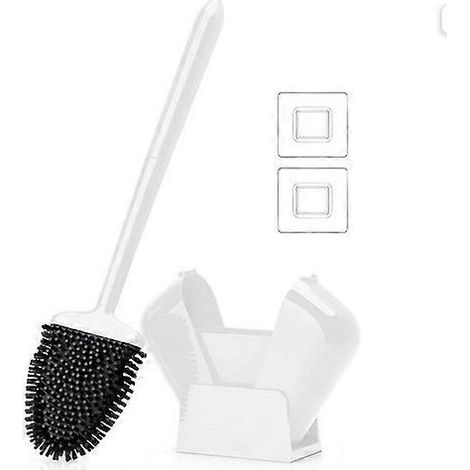 White Toilet Brush With Holder For Bathroom Daily Use( ) (1/5)