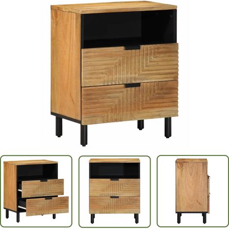 vidaXL Table de chevet marron 50x33x60 cm bois de manguier massif (1/5)