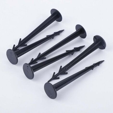 FENOPLASTICAFOREHILL Confezione da 100 picchetti di ancoraggio in plastica nera da 12 cm resistenti ai raggi UV (1/5)