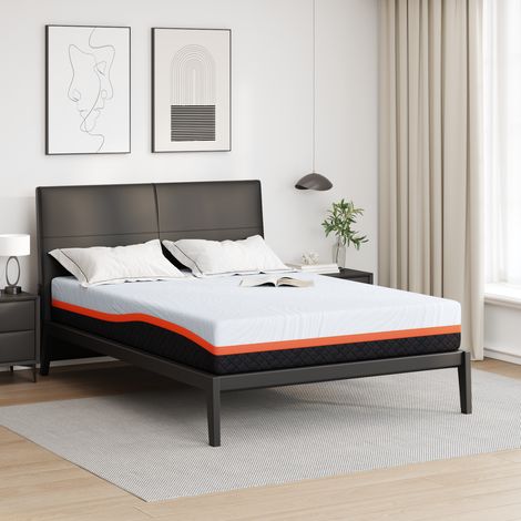 Matratze Weiß und Grau 140 x 200 cm Memory Foam vidaXL (1/5)