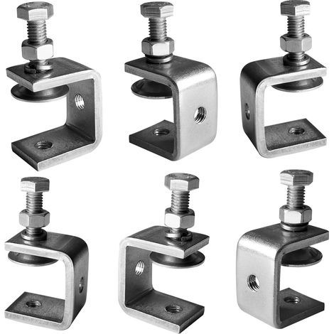 6 Pièces Serre-Joints en C Robustes en Acier Inoxydable 304, pour Serre-joints, Pinces et Tendeurs, Outils de Travail du Bois, Bricolage & Réparation Automobile (1/5)