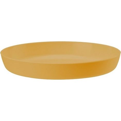 Soporte de plástico para maceta de azalea de 13 cm, color amarillo mostaza. (1/3)