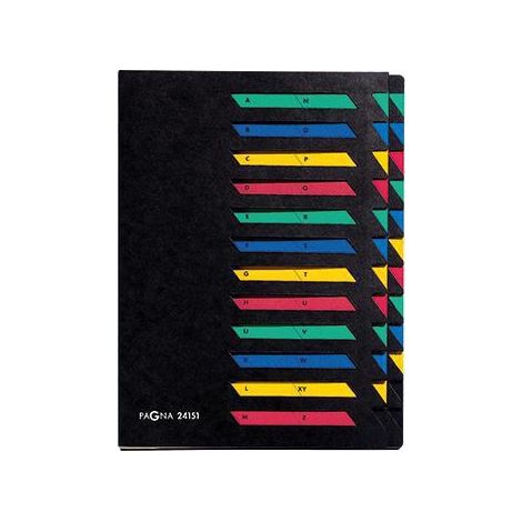 Ordnungsmappe Deskorganizer Classic DIN A4 Pressspan Farbe: schwarz Farbe des Fächerblocks: mehrfarbig 24 Fächer (1/4)