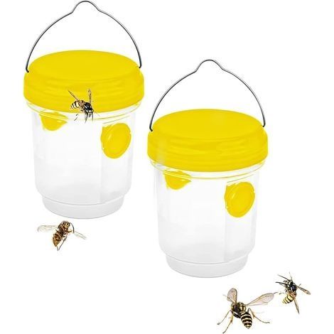 Piege Frelon Asiatique,Piege A Guepes Et Frelons Exterieur À Suspendre,Kit Piege A Frelon pour Bouteille Plastique Interieur, Piege Moustique, Mouche, Moucheron (2PC) (1/5)