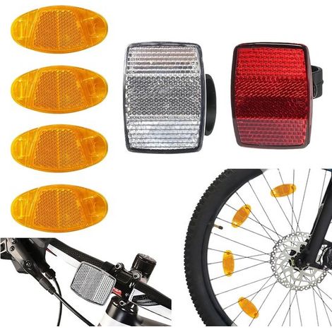 Set di catarifrangenti per bicicletta - Catarifrangenti per raggi ruota - Ciclismo sicuro - Installazione semplice - 10 x 10 x 1 cm (1/5)