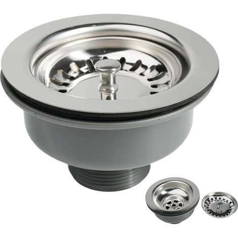 Ablaufgarnitur aus Edelstahl, 110 mm – 1 Stück – Edelstahl 304 und ABS – Doppelwandige Abdichtung – Für Standard-Ablaufbohrungen (UK) – Ø 110 mm (1/5)