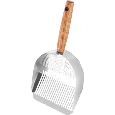 Pelle à litière pour chat - Pelle à déjections canines - Argent - Acier inoxydable - Pelle à litière pour Litière pour chat - 13,3 x 27,6 cm - Pelle à litière pour chat (1/4)