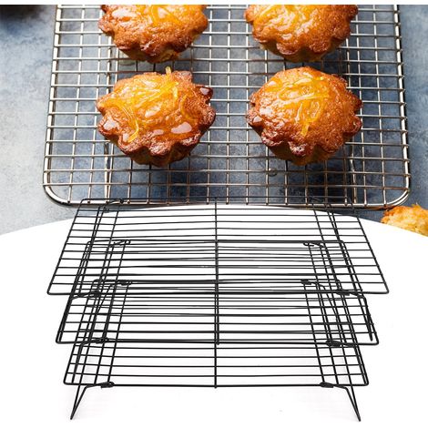 Grille de refroidissement antiadhésive à trois niveaux, plaque de cuisson, outil de pâtisserie pour pain et gâteaux, 40 x 25 x 9 cm (1/5)