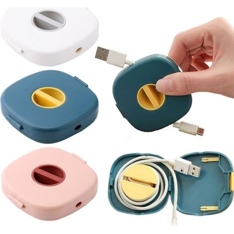 Set aus 3 ausziehbaren und drehbaren Kabelorganisatoren - Tragbarer Kabelorganisator für USB- und Kopfhörerkabel - Kabelverwicklungsfreier Organizer, geeignet für Zuhause, Büro und Reisen.