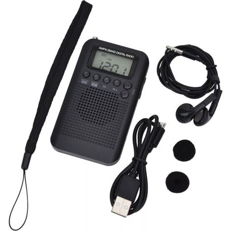 Radio Portable Mini Radio de Poche avec Haut-Parleur FM/AM Numérique Stéréo DSP Récepteur avec Réveil et Minuterie pour Maison et l'extérieur Marche Radio Personnel avec Ecouteurs (1/5)