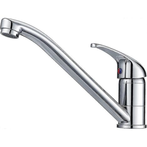 Robinet mitigeur de cuisine chromé anticorrosion et antirouille, mitigeur eau chaude/eau froide disponible (1/5)