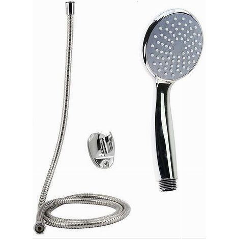 Trade Shop - Kit De Ducha Doccaino Cabeza De Ducha Redonda Cuarto De Baño Con Encaje 1.5 M Soporte 79976 - (1/2)