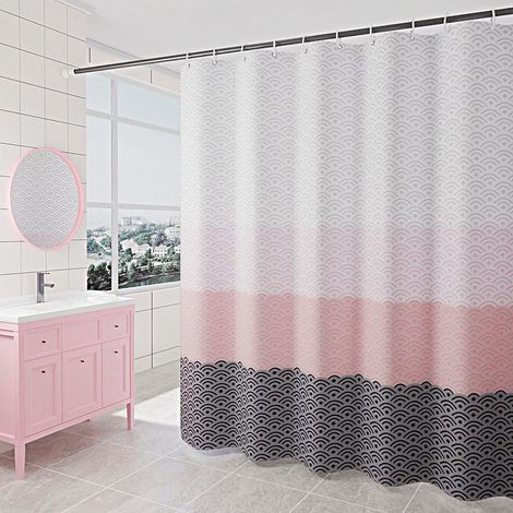 Bunter Duschvorhang mit Haken, 180 x 180 cm, wasserdicht und waschbar, aus Polyester, schimmelresistent, für Badezimmer (1/5)