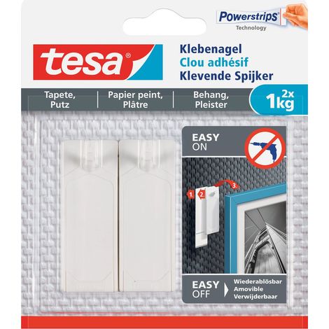 tesa Clavo adhesivo blanco para fijación decorativa