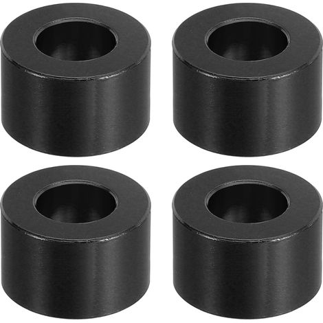 Entretoise en Aluminium, 4 Pcs Métal Entretoises Aluminium 10,5mm ID x 20mm OD x 12mm L Vis d'Espacement en Aluminium Ronde pour 2/5" ou M10 Vis à Boulons, Noir (1/5)