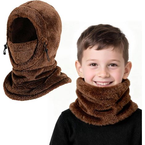 Kinder Thermo Sturmhaube mit Fleece, verstellbar, winddicht, braun (1/5)