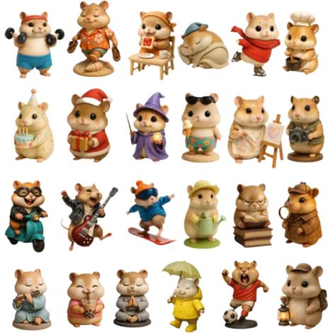 2025 Calendrier De L'Avent Pour Noël Avec Hamster Décoration Acrylique 2D Calendrier De Compte À Rebours Décoration De Noël Hamster Pour Maison Adultes Vacances Fêtes Cadeaux (1/5)