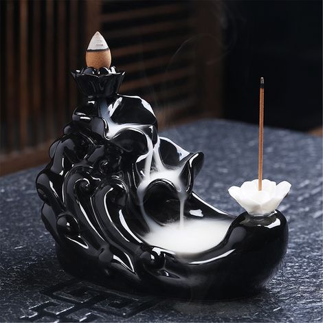 Brûleur D'Encens À Flux Arrière - Cendrier En Céramique - Pour Méditation Yoga Décoration Intérieure Bureau - 1 Pièce (1/3)