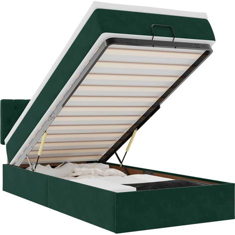 Maison Exclusive - Pouf Letto con Materasso e LED Verde Scuro 80x200cm in Velluto