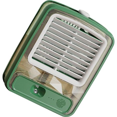 Wassergekühlter Tischventilator, USB-Anschluss, ABS-Gehäuse, 3 Geschwindigkeitsstufen, 3D-Spiralflügel, wassergekühlt, kleine Klimaanlage für Schreibtisch und Nachttisch, Grün (1/5)