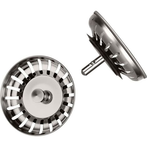 Filtre évier Cuisine 80mm, 2PCS Bouchon Evier Cuisine avec 2 Drain Hair Catcher, Filtre à évier Universel en Acier Inoxydable 304 épaissi pour Cuisine, Bouchon Evier, Crépine Cuisine