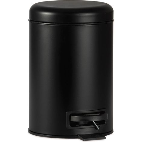 ANDREA HOUSE BA72133 Papelera moderna de metal negro para baño - ref: BA72133