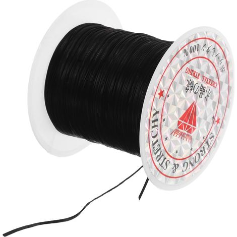 Cordon Élastique pour Bijoux et Cheveux, Fil Nylon Noir 10 M (1/5)
