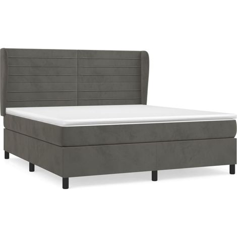 Maison Exclusive - Boxspringbett mit Matratze Dunkelgrau 180x200