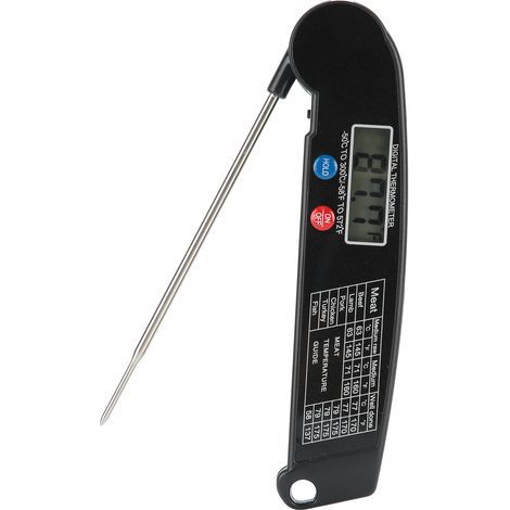 Waterproof Digital Meat Thermometer Instant Read Thermometer for Kitchen Outdoor BBQ Accessories Black (1/5)
