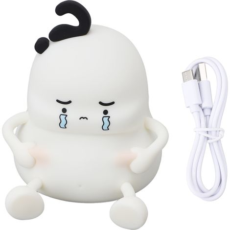 Ortviai Veilleuse en Silicone avec Commande Tactile, Lampe de Chevet Rechargeable USB 1200 mAh, Lumière Chaude (1/5)