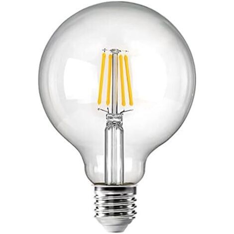 VURAHOME - Ampoules LED vintage à filament rétro 4 W 220/240 V E27 Ampoule décorative G95 Cristal (1/4)