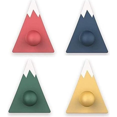 Ganchos adhesivos fuertes, ganchos de pared, perchero decorativo de pared, hogar y oficina, autoadhesivos, ganchos decorativos, 4 piezas Fuji Mountain (1/5)