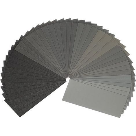 Set mit 42 Schleifpapierblättern – 14 verschiedene Körnungen (von 120 bis 3000) – 23 x 9 cm (1/5)