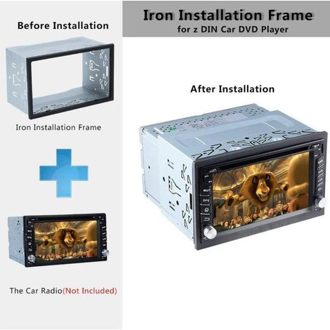 Cadre de Montage en Plastique en Fer, Cadre en métal 2 DIN, Fente d'installation Kit de Garniture Radio pour autoradio Double 2 DIN, Lecteur DVD de Voiture, Navigation GPS Universel de Voiture (1/2)