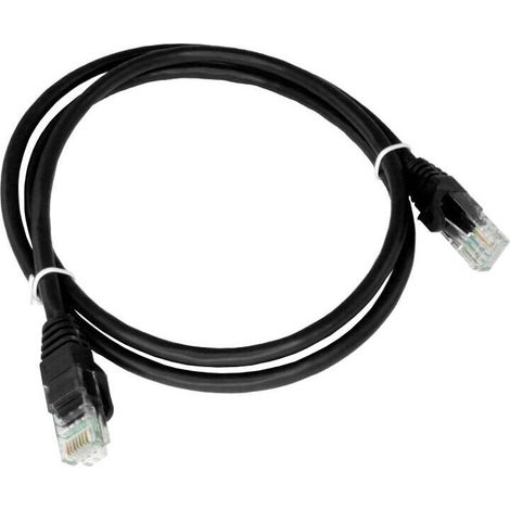 Cable de conexión U/UTP cat.6 de PVC de 3,0 m, negro, alantec (1/2)