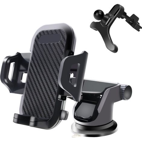 Support de navigation voiture, support téléphone voiture, ventouse et sortie d'air, support multifonction pour mobile, support auto, sortie d'air noire (1/3)