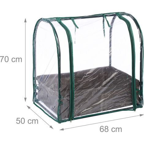 Mini serre de balcon avec sac de plantation 120 x 60 x 60 cm pour jeunes plantes ambiance cosy en PVC transparent (1/3)